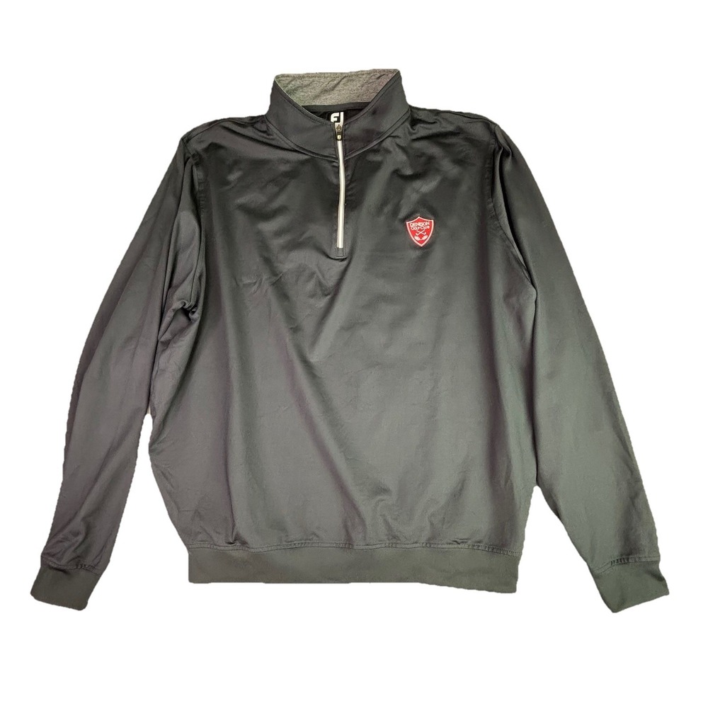 FootJoy Pullover Mens XL Black Quarter Zip Denson Golf Club Windbreaker